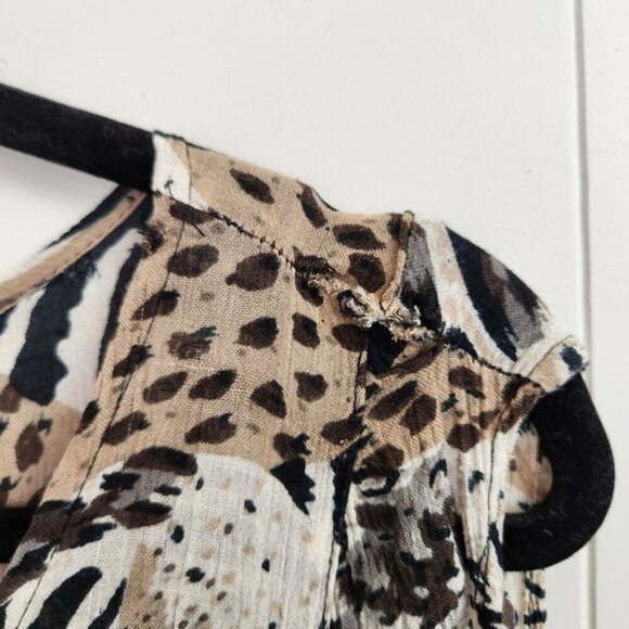 Vintage 90s Leopard Animal Print Maxi Dress Sleeveless Witchy 1990s Plus Size 3X - Picture 11 of 12